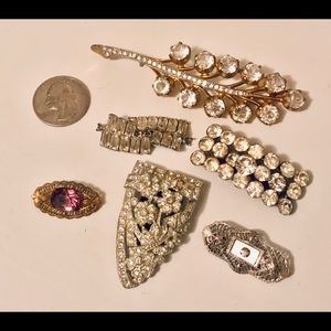 Lot #2 Vintage Rhinestone Pieces and Pins in EUC